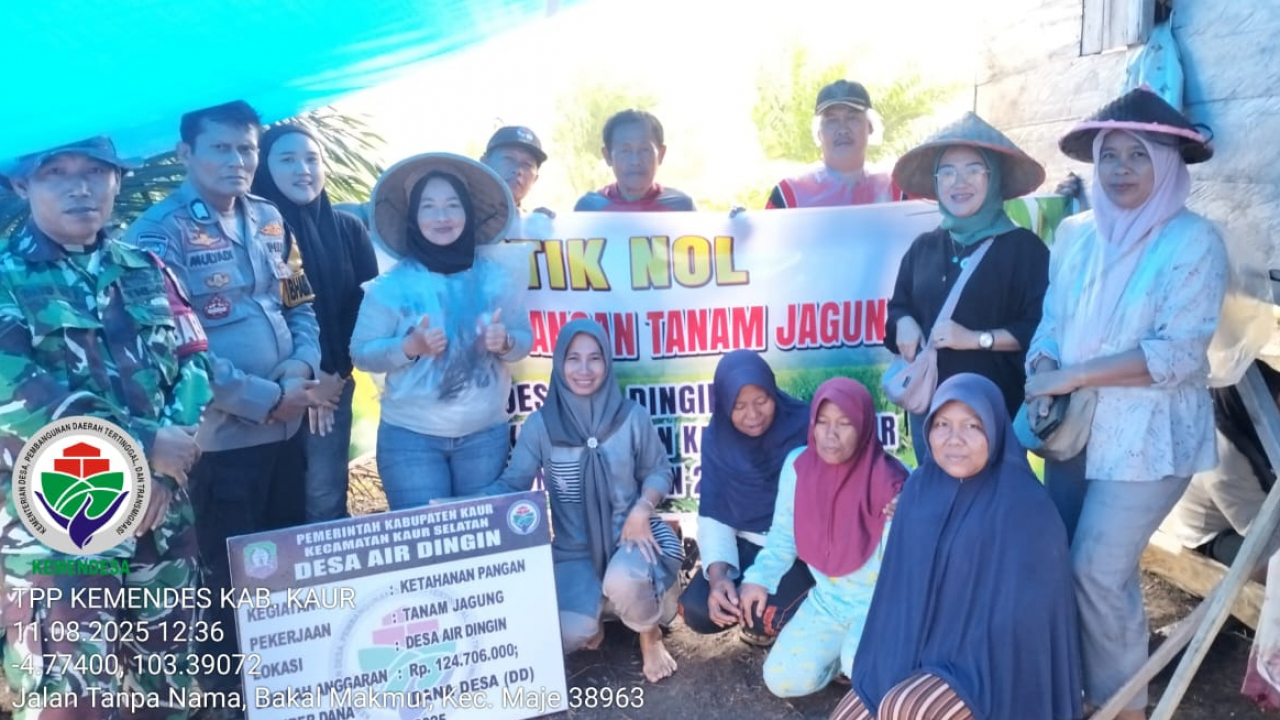 Pelaksanaan Titik Nol Ketahanan Pangan Tanam Jagung di Desa Air Dingin