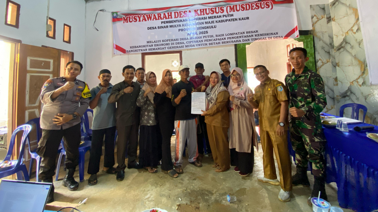 Pemdes Sinar Mulya Laksanakan Musdesus Pembentukan Koperasi Merah Putih