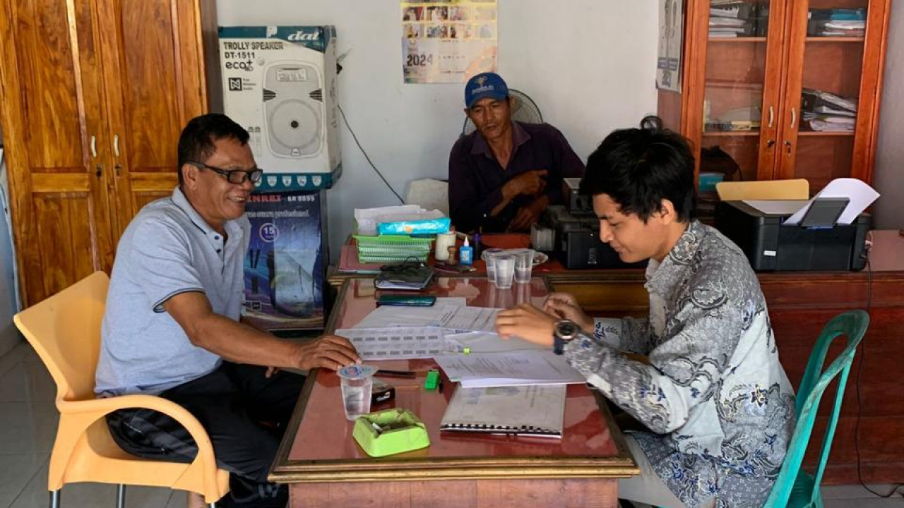 Tim Pembina Desa Cantik BPS Kabupaten Kaur Lakukan Koordinasi dengan Aparat Desa Tanjung Ganti I