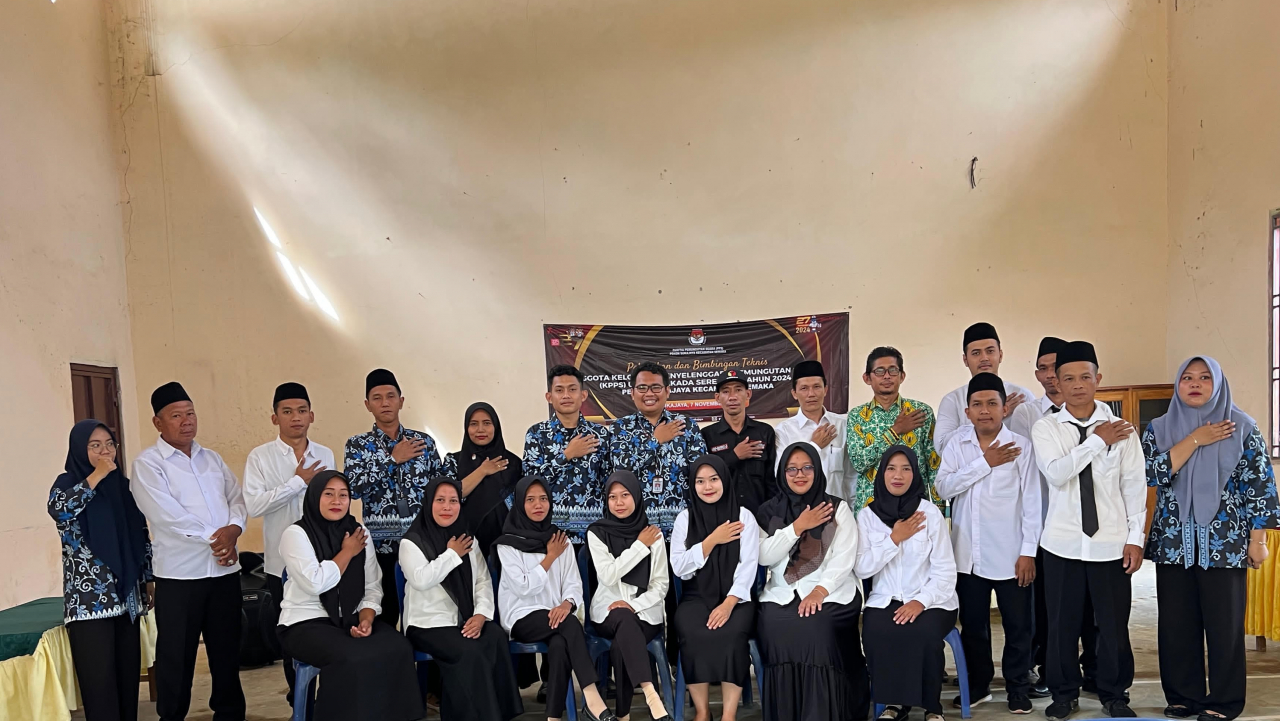 Pelantikan dan Bimbingan Teknis KPPS Pilkada 2024 di Pekon Sukajaya