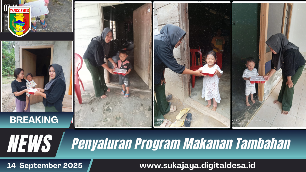 Penyaluran Makanan Tambahan di Pekon Sukajaya untuk Balita Stunting dan Ibu Hamil