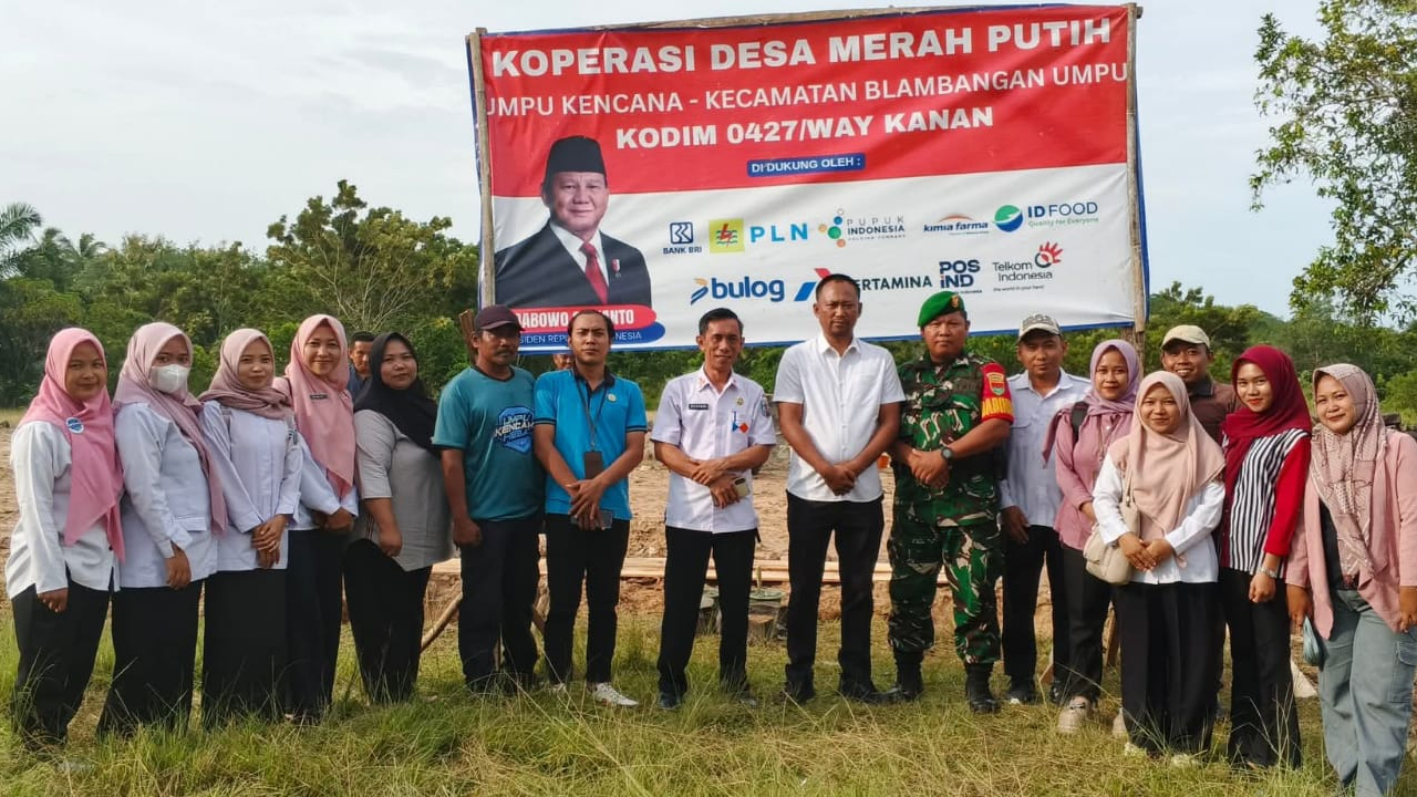Pemerintah Kampung Umpu Kencana Laksanakan Peletakan Batu Pertama Pembangunan Gerai Gedung Koperasi Desa Merah Putih