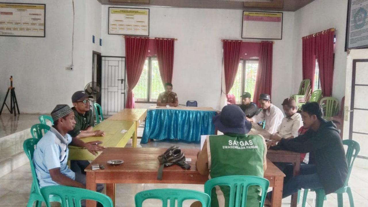 Poktan dan Gapoktan kampung Menanga Jaya Kecamatan Banjit Gelar Rapat Koordinasi Penyusunan RDKK 2026