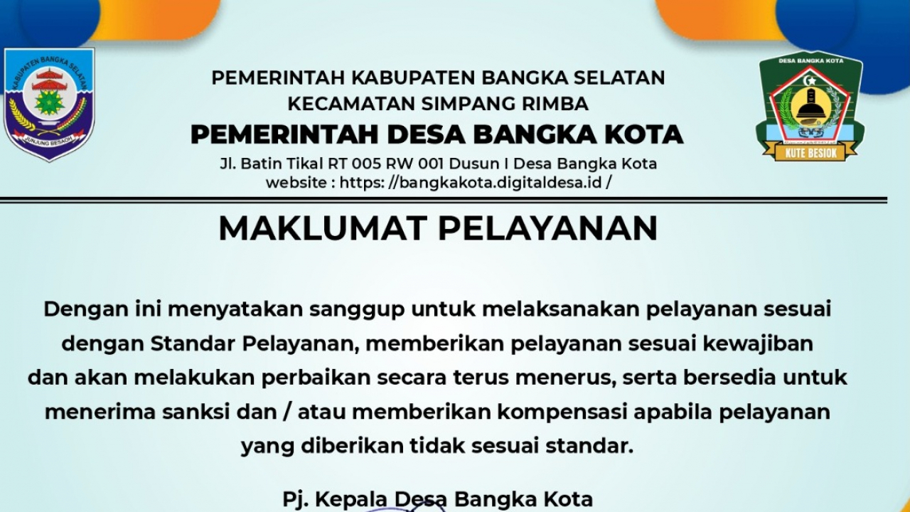 MAKLUMAT PELAYANAN
