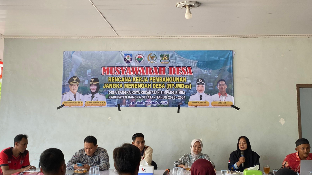 Desa Bangka Kota Jadi Desa pertama yang melaksanakan MUSYAWARAH DESA Penyusunan RPJMDESA Tahun 2026 -2034