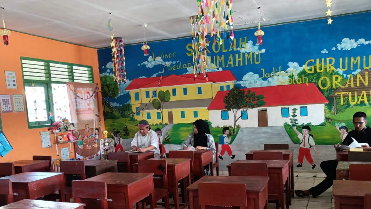 PEMERINTAH DESA DAN BPD DESA BANGKA KOTA MENJADI JURI BULAN LITERASI SISWA SD NEGERI 3 SIMPANG RIMBA