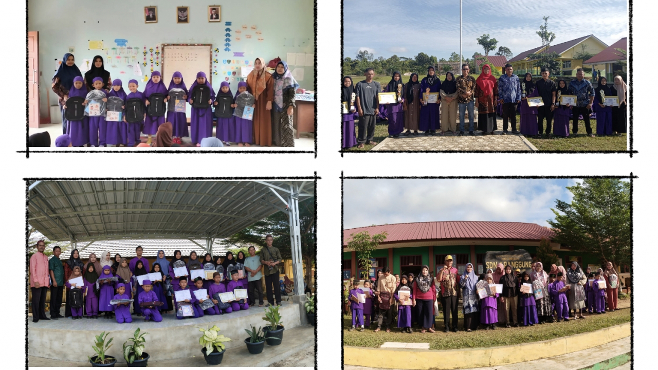 Pembagian Tas dan buku untuk Siswa/i  berprestasi dari tingkat TK, SD dan SMP di Desa Ranggung yang bersumber dari Dana Desa