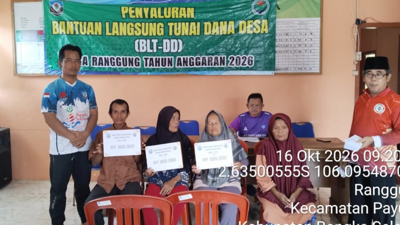 Penyaluran BLT DD Tahap 10 (Oktober) Desa Ranggung Bangka Selatan 2026