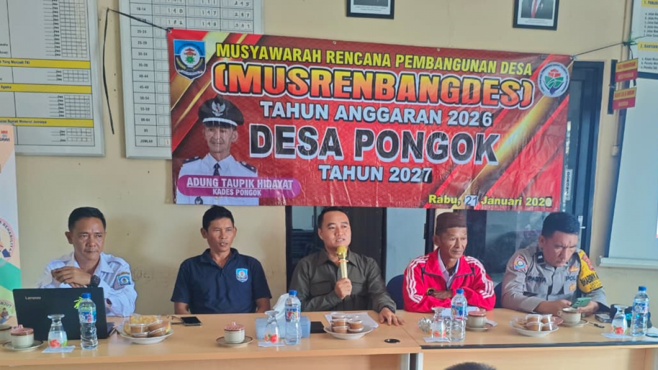 Musrenbangdes Tahun Anggaran 2026 Desa Pongok Digelar, Camat Kepulauan Pongok Paparkan Arah Kebijakan RKPD Bangka Selatan Tahun 2027