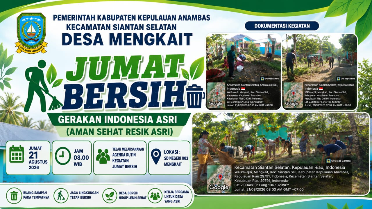 Aksi Jumat Bersih Pemerintah Desa Mengkait di SDN 003 Anambas