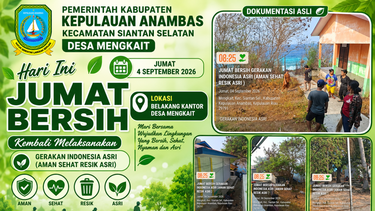 Jumat Bersih Desa Mengkait Wujudkan Lingkungan Asri dan Sehat