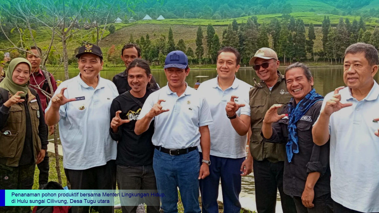 Aksi Penanaman Pohon Bersama Menteri Lingkungan Hidup/BPLH di Hulu Sungai Ciliwung, Desa Tugu Utara