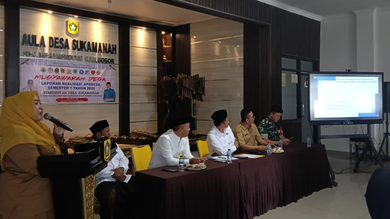 Muusyawarah Desa Sukamanah : Laporan Realisasi APBDesa Semester 1 2026 Resmi Dipaparkan