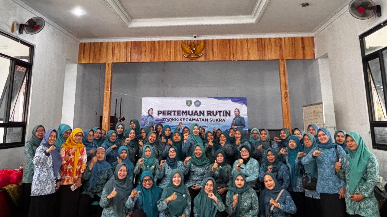 TP PKK Desa Sukra Wetan Hadiri Pertemuan Rutin TP PKK Kecamatan Sukra