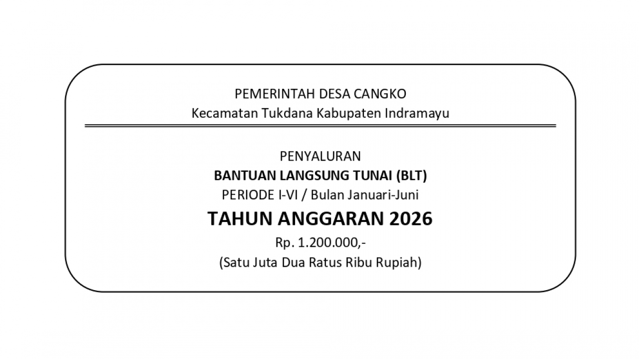 Dana Desa Berkurang, Pemdes Cangko Tetap Salurkan BLT Rapel 6 Bulan Sekaligus