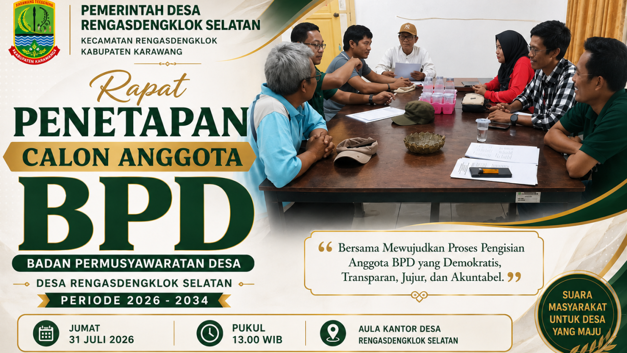 Penetapan Bakal Calon BPD Menjadi Calon BPD Desa Rengasdeklok Selatan Periode 2026- 2034