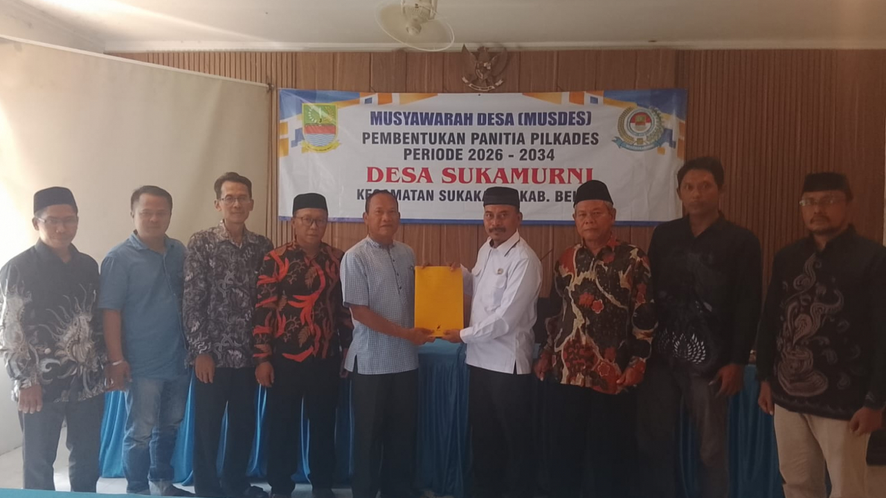 BPD dan Pemerintah Desa Sukamurni Gelar Musdes Pembentukan Panitia Pilkades 2026–2034
