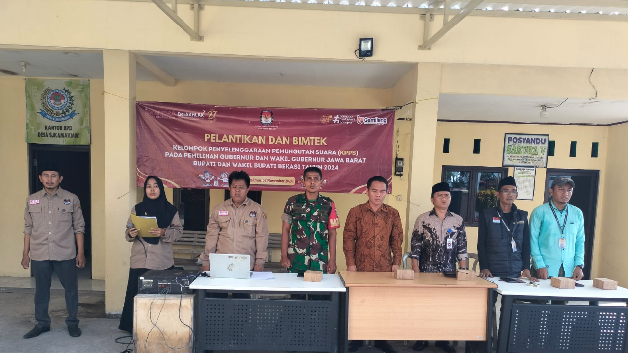 Kepala Desa Sukamakmur Hadiri Pelantikan 84 Petugas KPPS