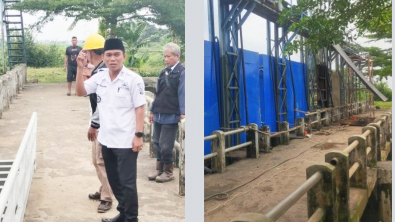 Pintu Air Bendungan Ciherang Diperbaiki, Petani Sukamakmur Sumringah