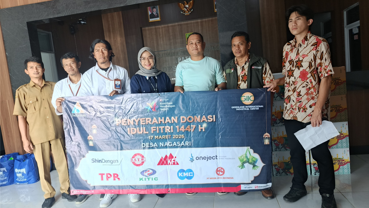 Bantuan CSR Idul Fitri dari Perusahaan Kawasan Industri GIIC Disalurkan ke Warga Desa Nagasari