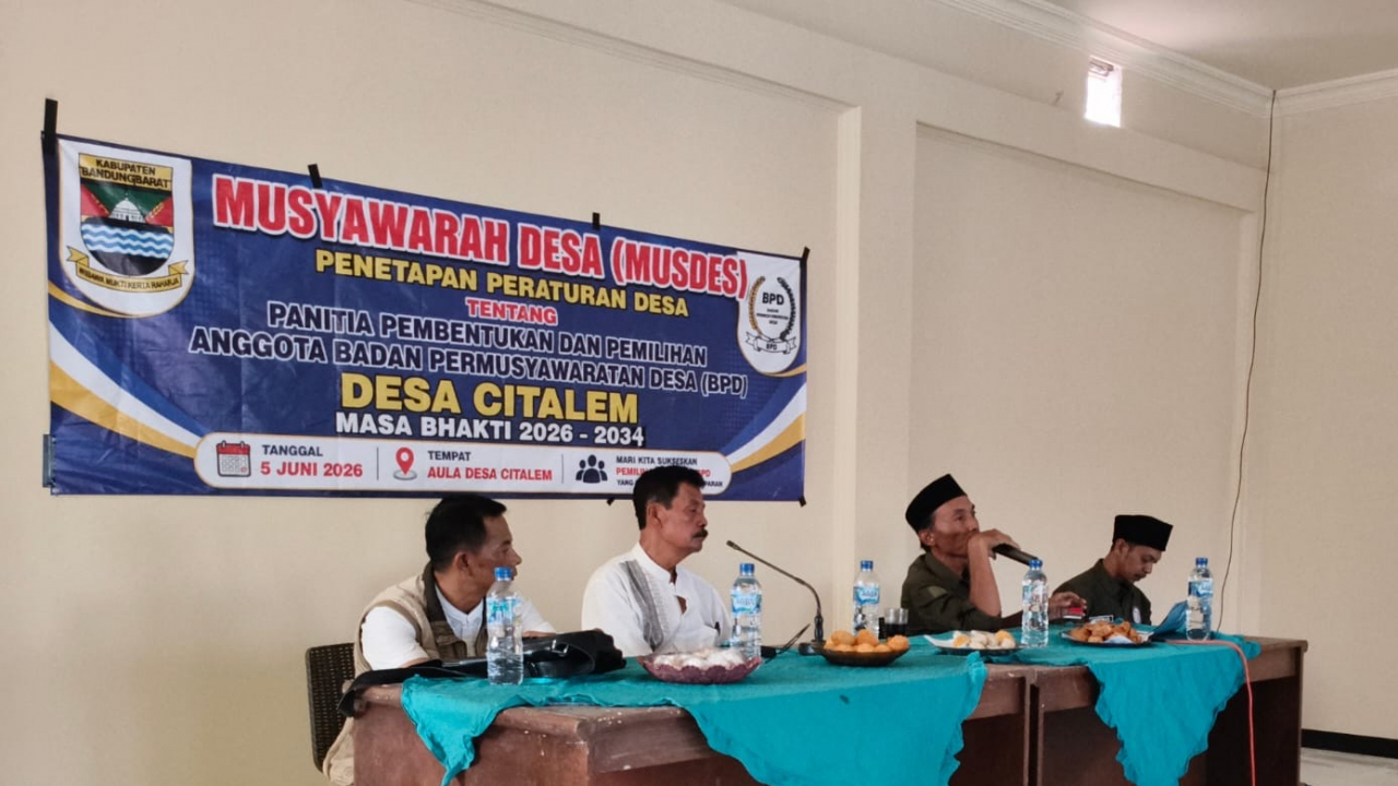 Musdes Penetapan Perdes dan Pembentukan Panitia Pengisian Anggota BPD Citalem Periode 2026-2034