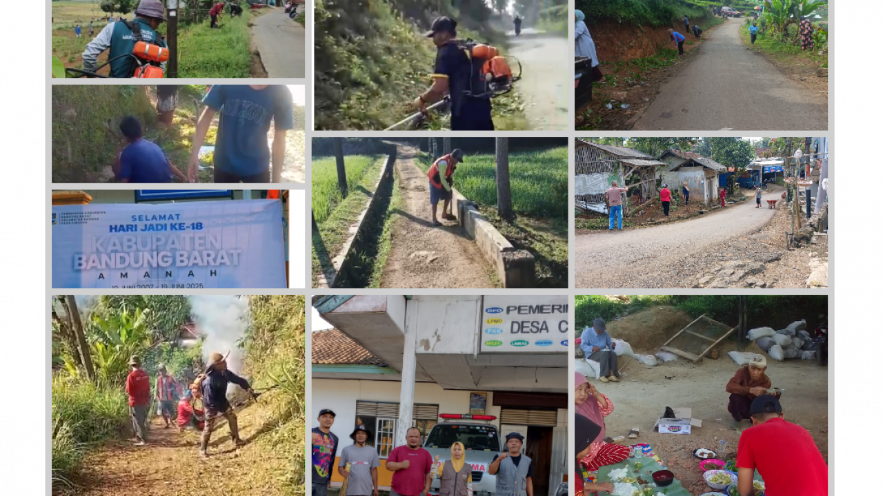 Warga Desa Cibedug Kompak Laksanakan GEBER SEDESA Serentak dalam Rangka HUT ke-18 KBB