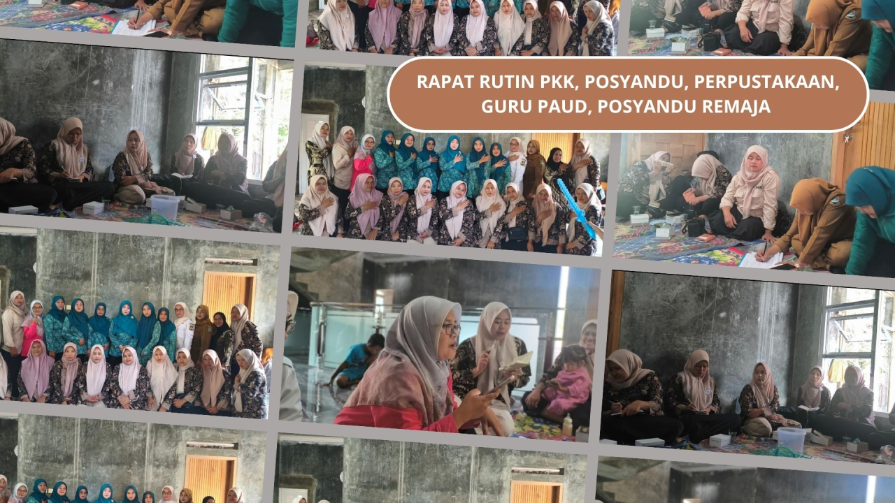 Kegiatan Rapat Rutin PKK, Posyandu, Perpustakaan, Posyandu Remaja, Guru Paud