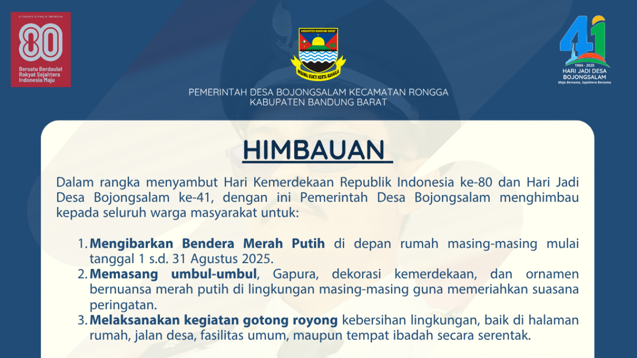 Himbauan Pemasangan Bendera dan Kebersihan Lingkungan