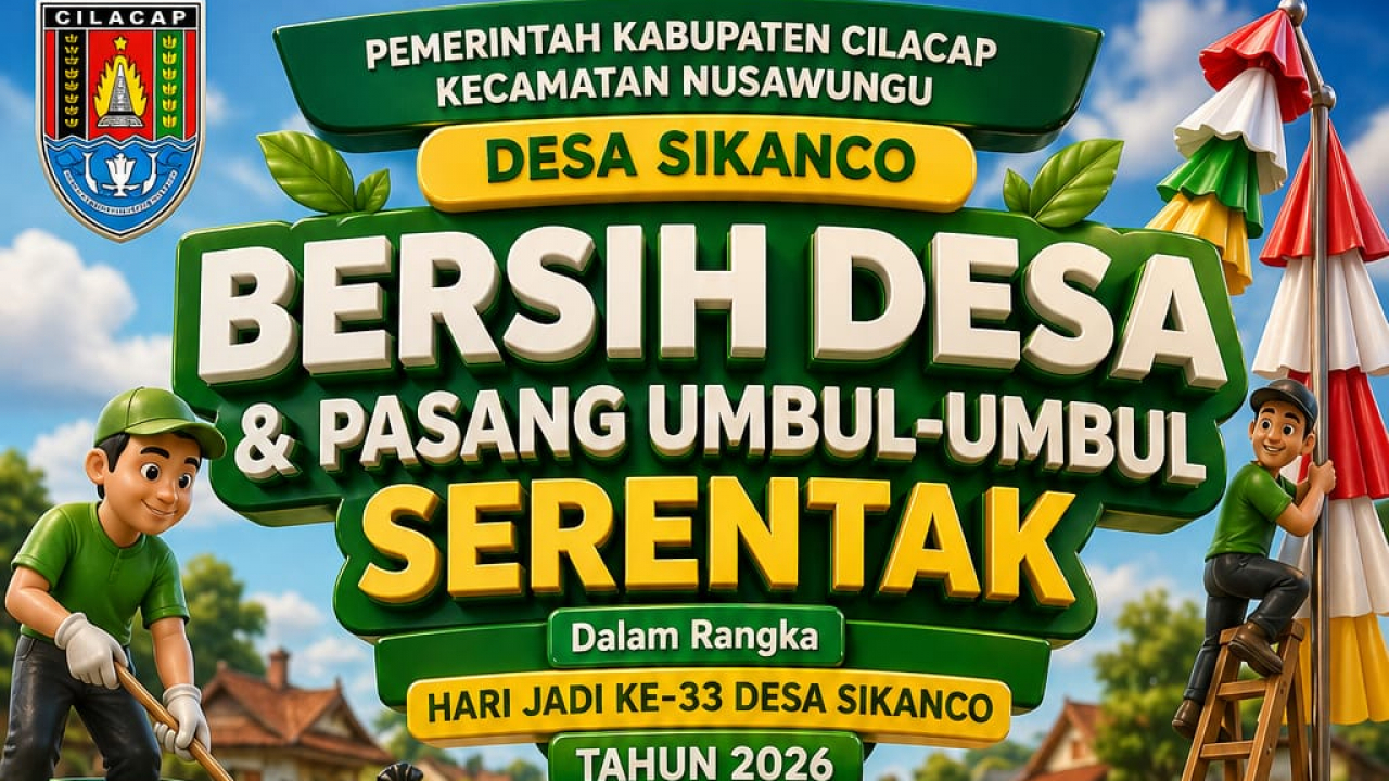 Bersih Desa dan Pemasangan Umbul-Umbul Serentak, Wujud Kebersamaan Warga Desa Sikanco
