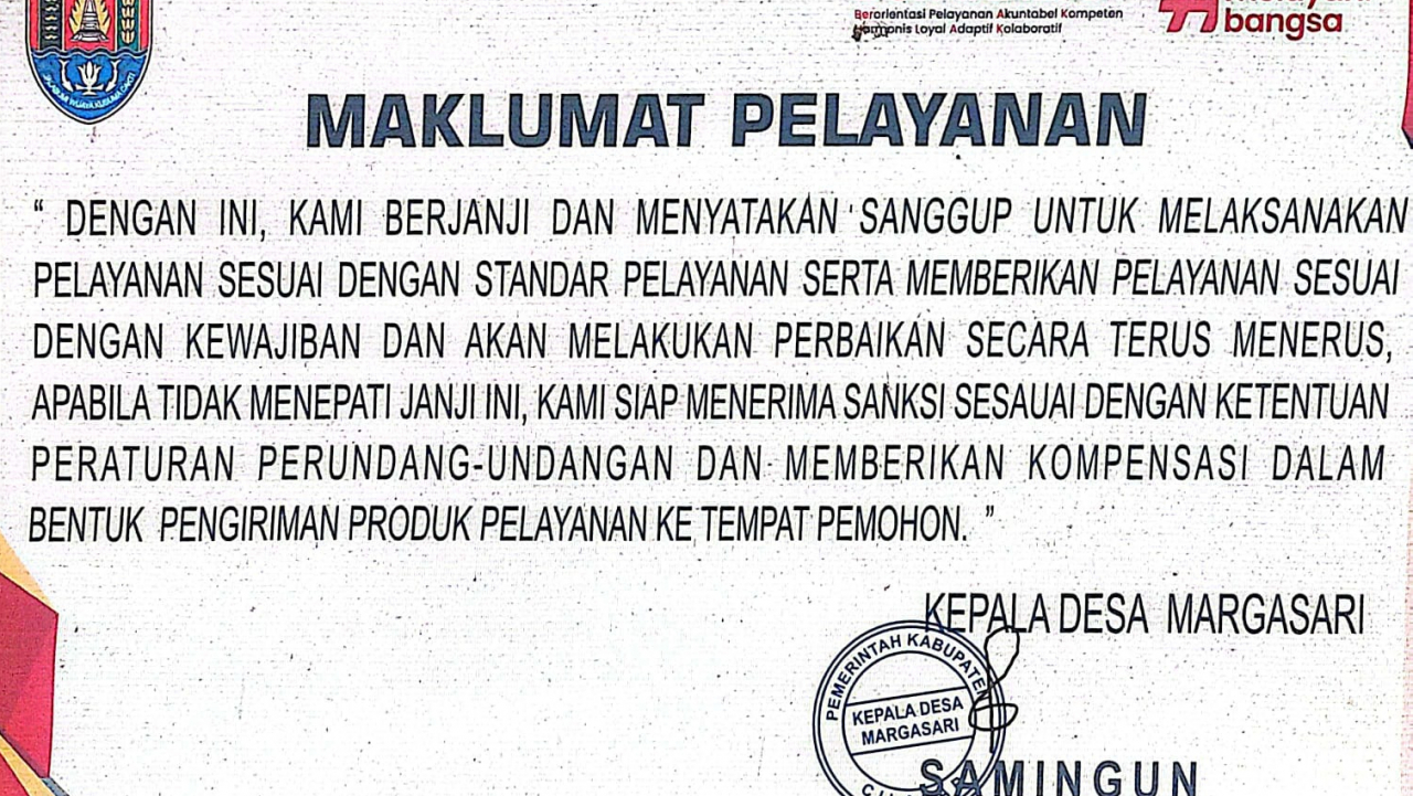 Transparansi Pelayanan Publik di Desa Margasari Melalui Maklumat Terbaru