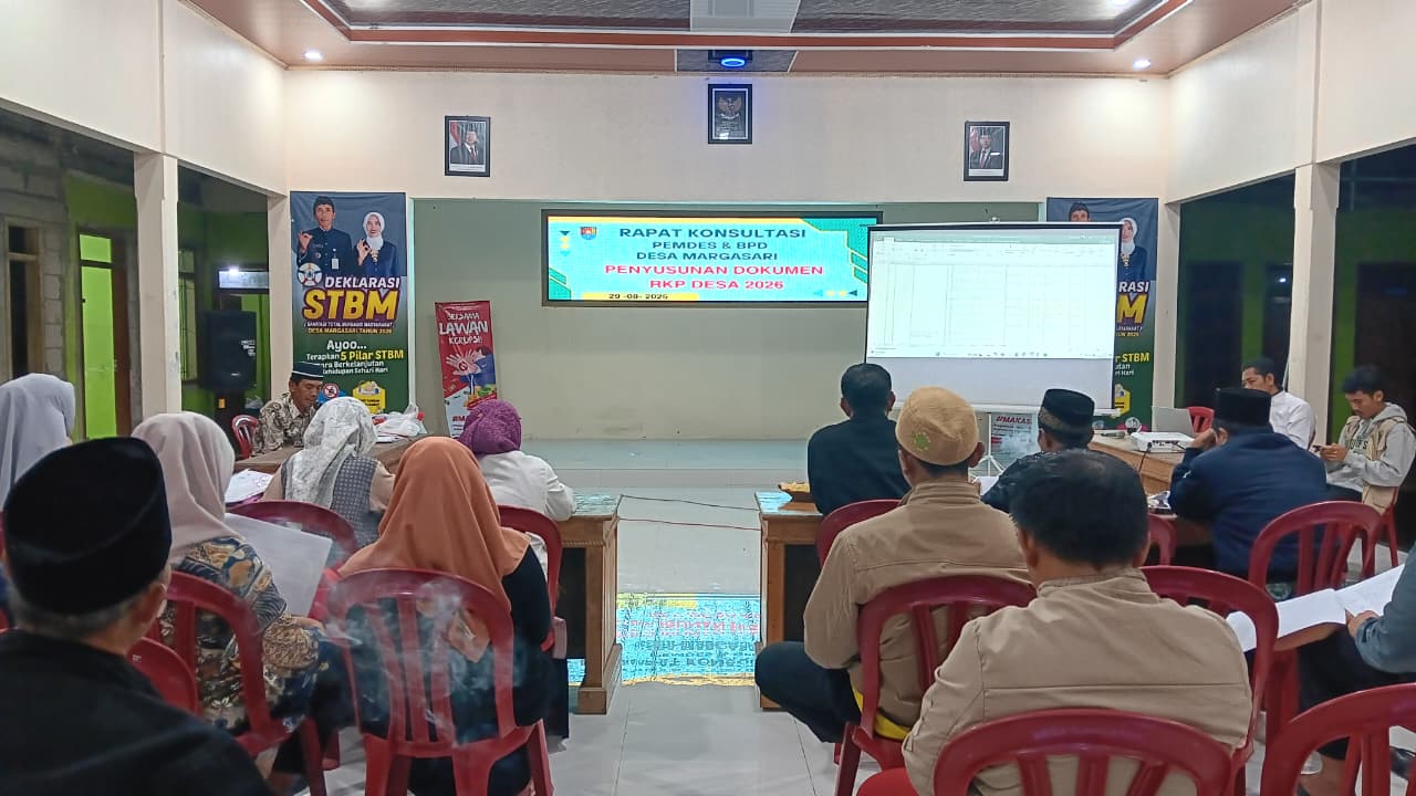 Rapat Konsultasi RKPDES 2026 di Balai Desa Margasari: Wujudkan Desa Anti Korupsi, Koperasi Merah Putih, dan Pembangunan Berkelanjutan