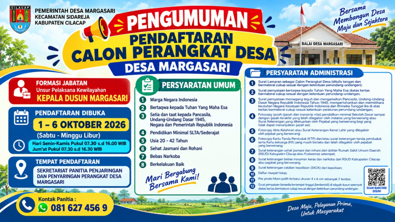 Pendaftaran Calon Kepala Dusun Margasari Resmi Dibuka, Ini Persyaratannya !