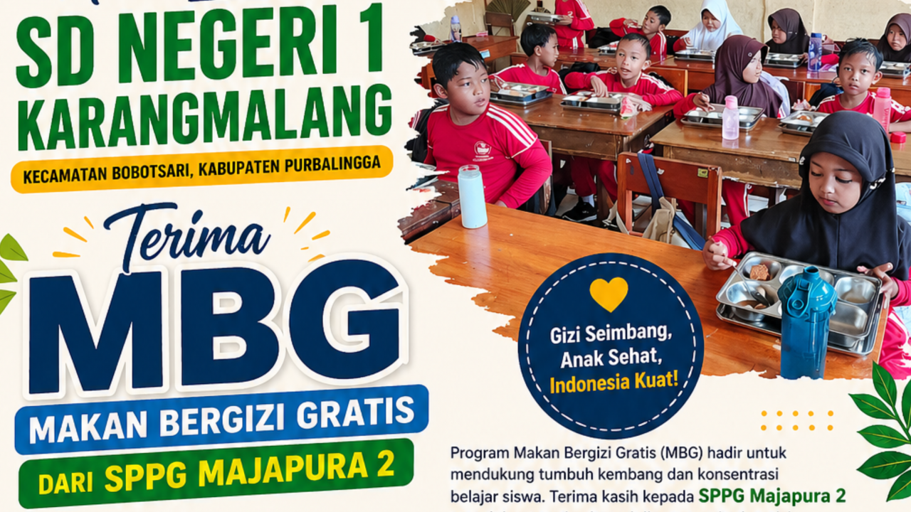 SD Negeri 1 Karangmalang Terima Program MBG dari SPPG Majapura 2