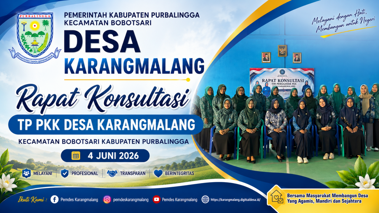 Ny. Titik Rois Munthoha Pimpin Rapat Konsultasi TP PKK Desa Karangmalang