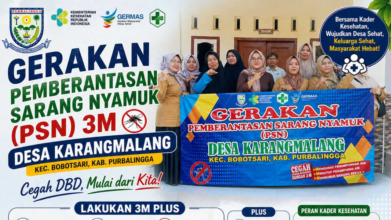 Kader Kesehatan Pos Handayani II Laksanakan Kegiatan PSN 3M di Desa Karangmalang