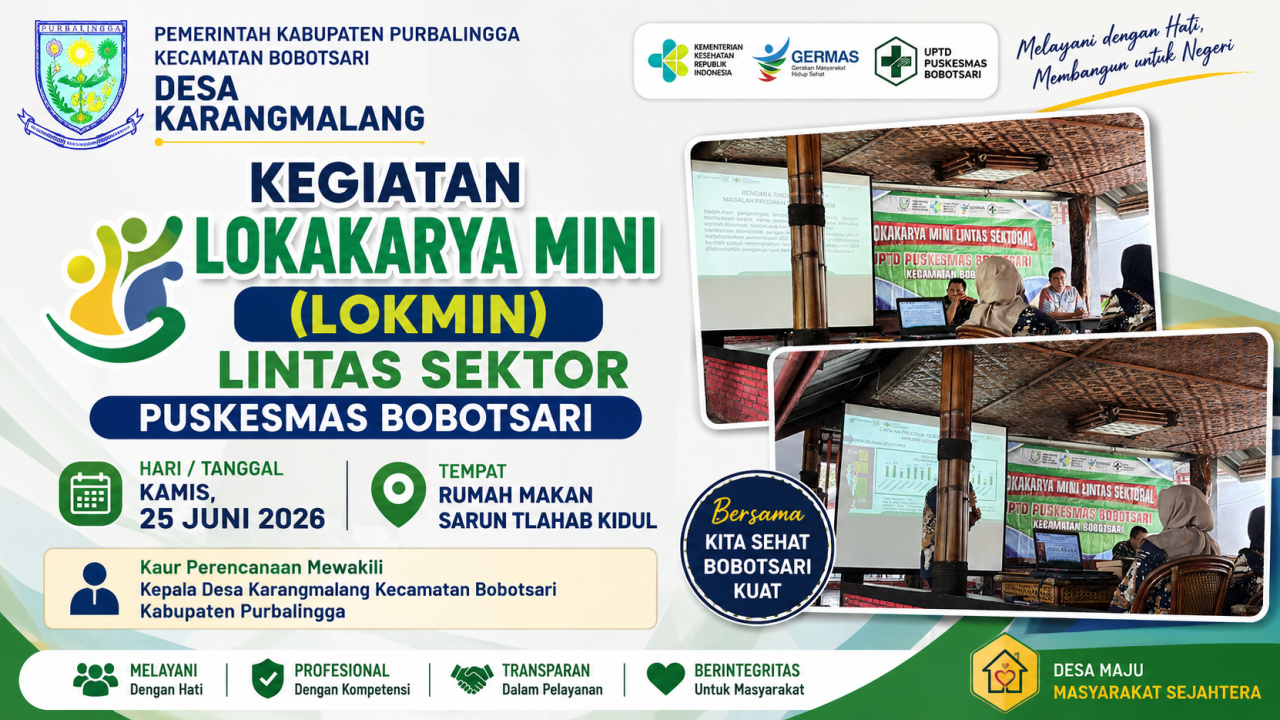 LOKAKARYA MINI (LOKMIN) LINTAS SEKTOR PUSKESMAS BOBOTSARI BAHAS CAPAIAN DAN TANTANGAN PROGRAM KESEHATAN