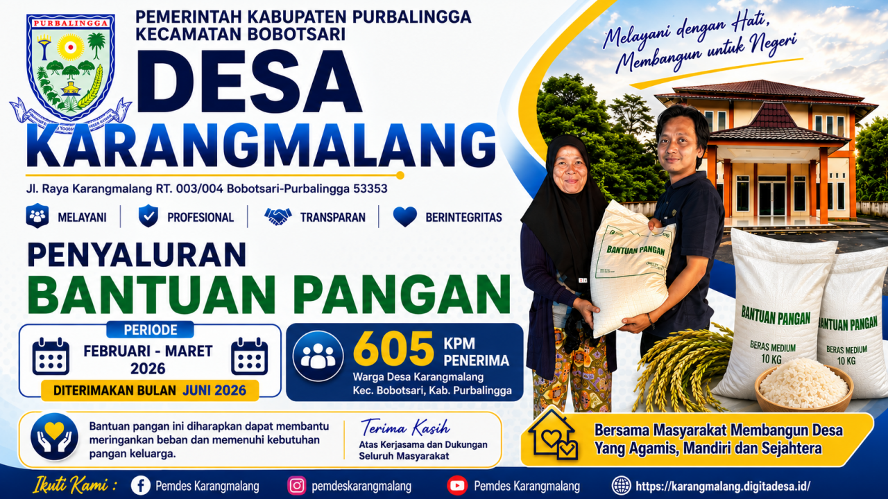 KEPALA DESA KARANGMALANG SALURKAN BANTUAN PANGAN TAHUN 2026