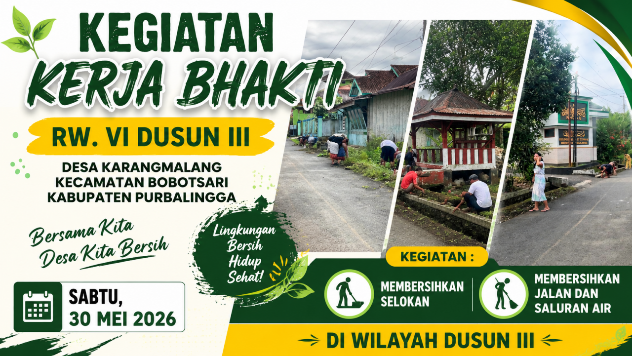 Warga RW VI Dusun III Gelar Kerja Bhakti Bersihkan Lingkungan