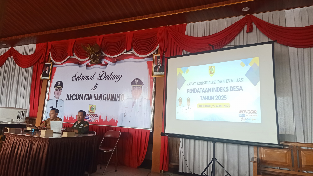 Rapat Konsultasi dan Evaluasi Pendataan Indeks Desa Tahun 2025 di Kecamatan Slogohimo