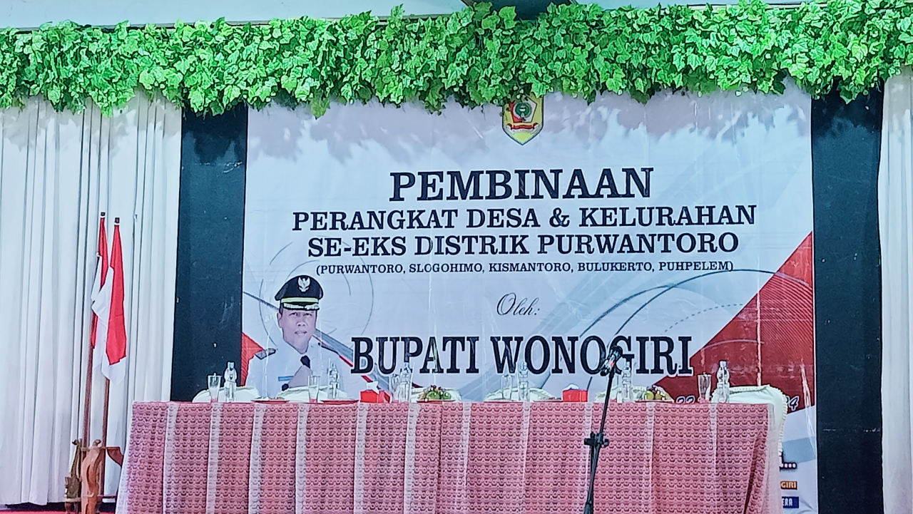 Bupati Wonogiri Bina Perangkat Desa dan Kelurahan Eks Distrik Purwantoro