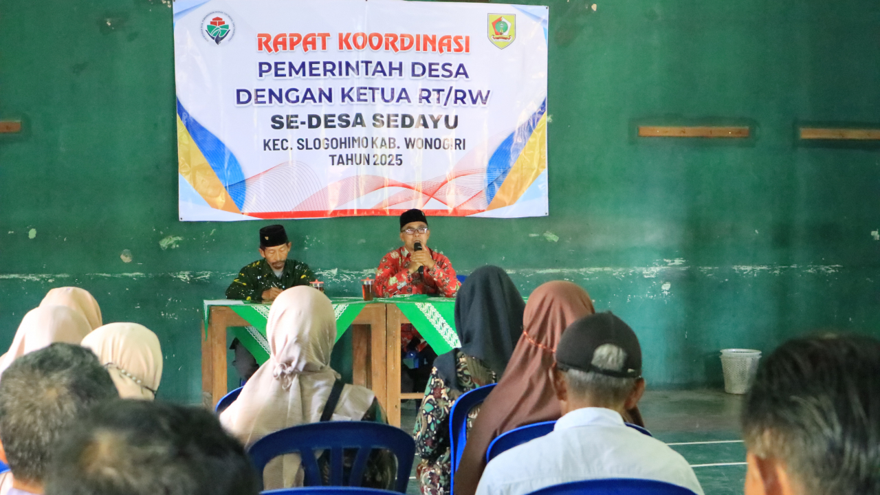 Rapat Koordinasi Pemerintah Desa dengan Ketua RT dan RW Bulan Februari di Desa Sedayu