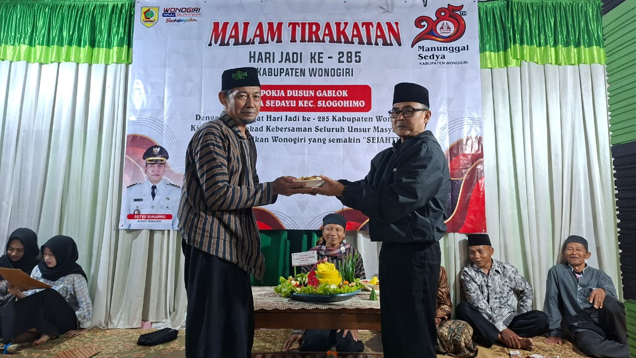 Malam Tirakatan Hari Jadi Kabupaten Wonogiri ke-285 di Dusun Gablok Berlangsung Khidmat