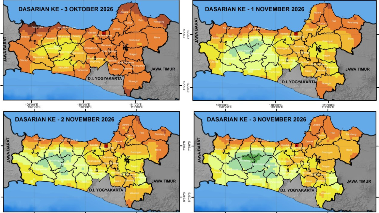 Informasi Iklim Terbaru BMKG: Pantauan Hari Tanpa Hujan dan Prakiraan Curah Hujan di Jawa Tengah Oktober–November 2026