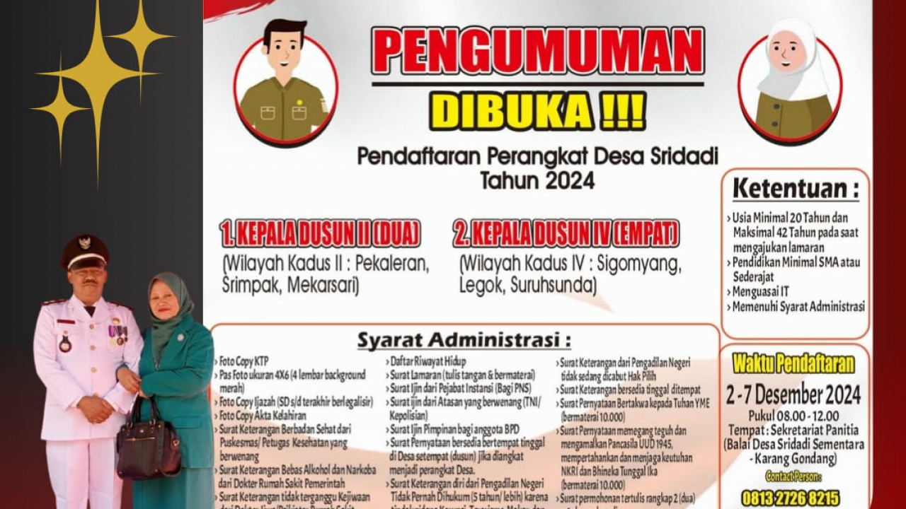 REKRUITMEN PERANGKAT DESA SRIDADI