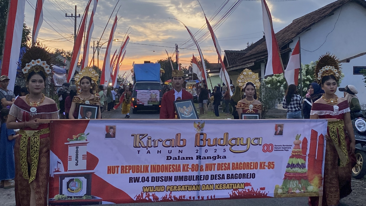 Meriahnya Kirab Budaya di Desa Bagorejo, Peringatan HUT RI ke-80 dan Wujud Persatuan
