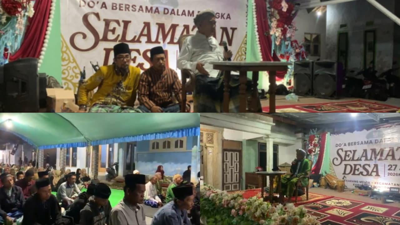 Mahasiswa KKN UINSA Hadiri Pengajian dan Sholawat dalam Rangkaian Selametan Desa Karang Melok