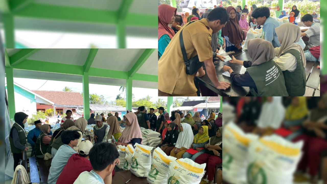 Peduli Warga, Tim KKN UIN KHAS Jember Terlibat Aktif dalam Penyaluran Bantuan Pangan di Desa Karang Melok