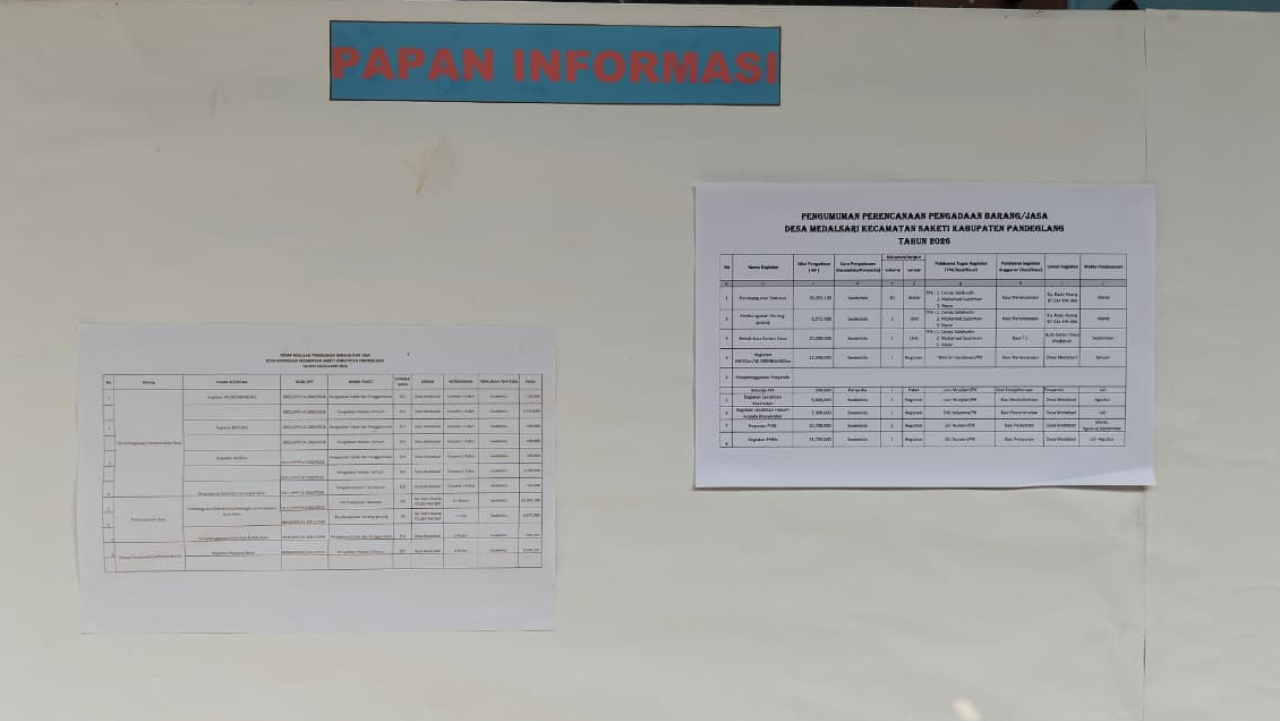 Informasi tentang Pengadaan Barang dan Jasa Tahun Anggaran 2026