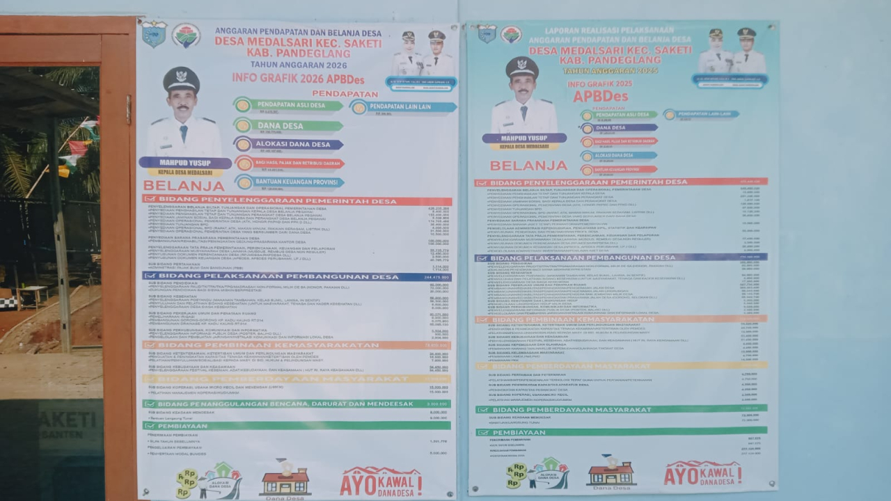 Banner APBDes Tahun 2026 dan Realisasi Tahun 2025