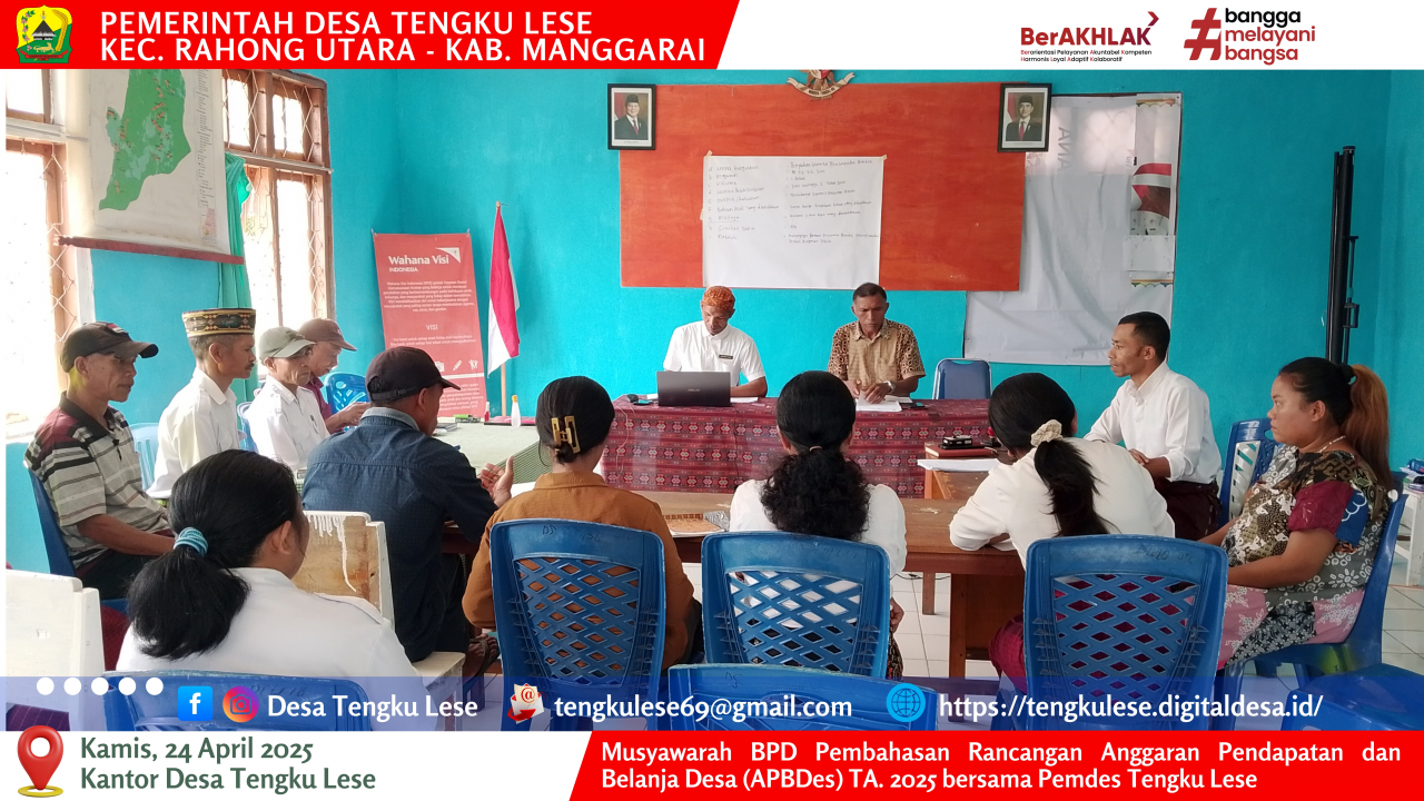 BPD Tengku Lese melakukan Pembahasan Rancangan APBDes Tahun Anggaran 2025